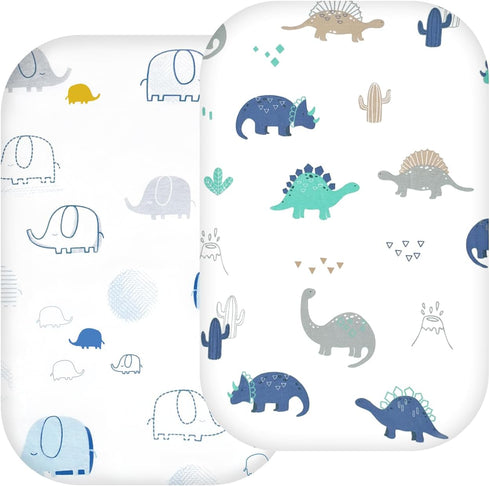 Bassinet Fitted Sheet,100% Cotton Nursery Bedding Sheets,Fits STARMONS Crib Mattress,Rectangle and Oval
