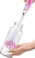 2 Pack: Nuby Bottle and Nipple Brush with Soft Bristles and Stand | Blue & Grey | Bottle & Nipple Accessory Cleaning