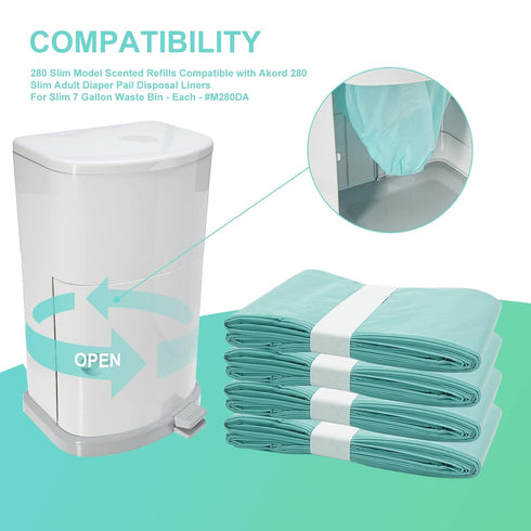 Zippland 4 Pack 280 500 Diaper Liner Refills Compatible with Janibell Akord Slim Model, Lasts Over Adult Briefs