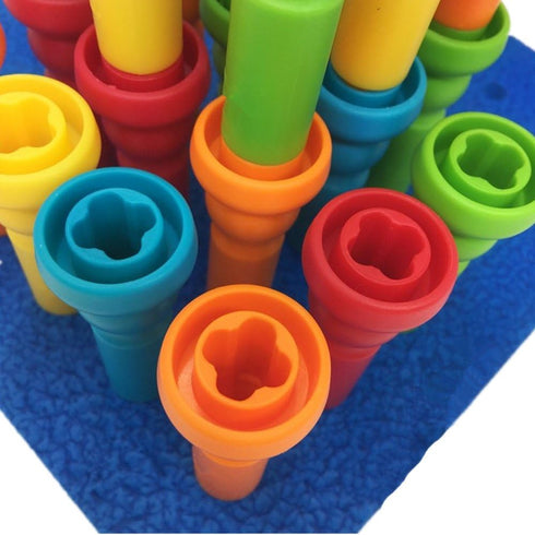 Set 3+ 25 8" Peg Board Toys-Montessori Occupational Therapy Fine Motor Skills Toy, Suitable for Toddlers