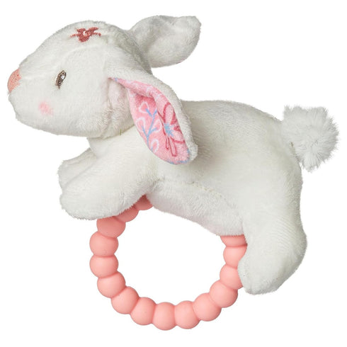 Mary Meyer Bella Bunny Soft Baby Rattle with Soothing Teether Ring, 6-Inches