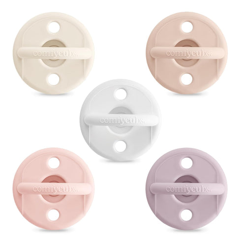 Comfy Cubs Baby Pacifiers, 5 Pack for 0+ Months - Soft Breast-Like