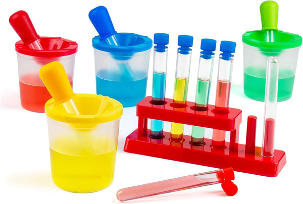 Color Science Test Tubes, Plastic Lab Tubes with Caps for Kids Science Experiments Ages 4-8