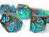 Handmade Sharp Edge Color DND Dice, 7 Piece Polyhedral Dice for TTRPGs, Dungeons and Dragons, Ice Tea with Mint