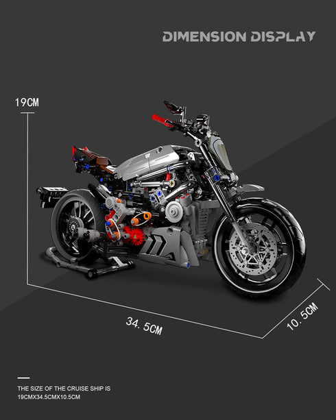 dOvOb Motorcycle Building Blocks Set, 827 Pieces, Compatible with Major Brands