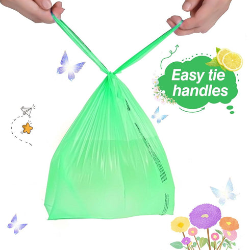 500 Count Baby Disposable Diaper Bags Easy-To-Tie Diaper Sacks Enhanced Odor Control with Lemon Scent for Diaper