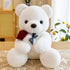 Teddy Bear Plush Stuffed Animal - Valentines Day Gift with Rose, 9.84 inches, White
