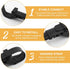3pcs Stroller Connector with 2pcs Hook, Adjustable Length for Toddlers, Black