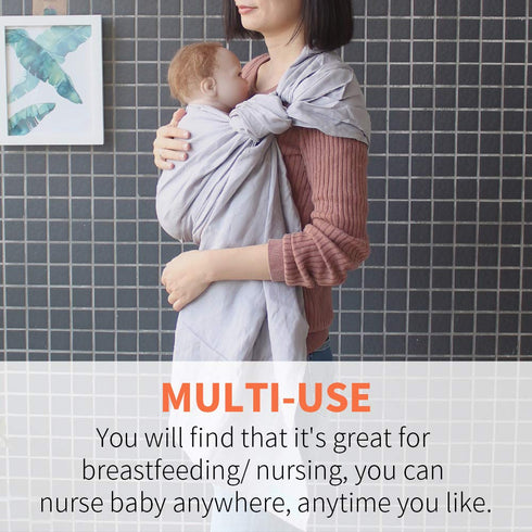 Baby Ring Sling Baby Carrier, Soft Baby Sling Carrier for Newborn to Toddler, Lightweight Breathable Adjustable Baby