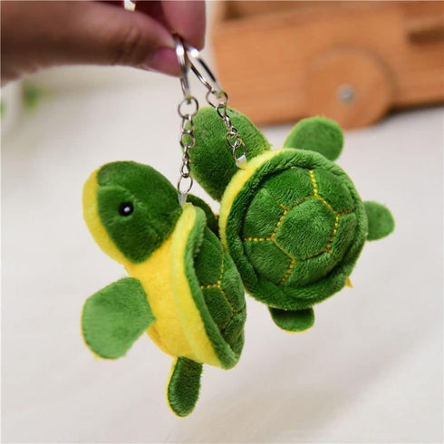2pcs Cute Plush Sea Turtle Mini Tortoise Keychain Pendant, Cartoon Plush Doll for Birthday Gift Bag Accessories