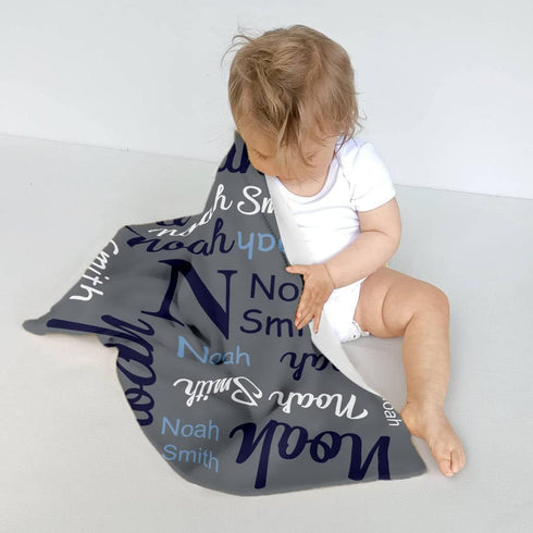 Novgarden Personalized Baby Blankets for Teen Boys, Custom Blanket with Name Flannel Kids Throw Blanket Baby Essentials