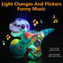 Nenekal Electric T-REX Dinosaur Toy with Transparent Gears, LED Lights, Music, Moving Wheels, STEM Toys for Toddlers