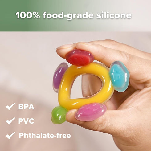 Haakaa Silicone Ferris Wheel Teether - Freezer Teething Toy for Babies 3-6 months - Safe Soothing Cold Relief - BPA Free Silicone -1 Pack