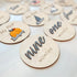 cephira Monthly Baby Milestone and First Holiday Signs, Wooden Baby Months Disc Set