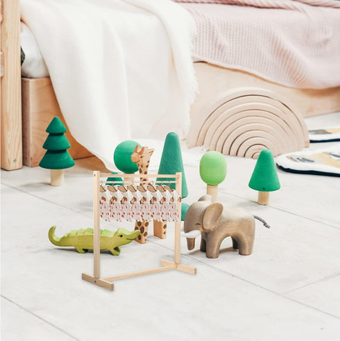Kisangel Wooden Clothing Rack 1pc Doll Clothes Rack Miniature Garment Rack for Dollhouse Supplies (40CM) Doll Hangers