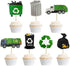 Garbage Truck Birthday Party Supplies, Cupcake Toppers for Trash Waste Management Recycling Party