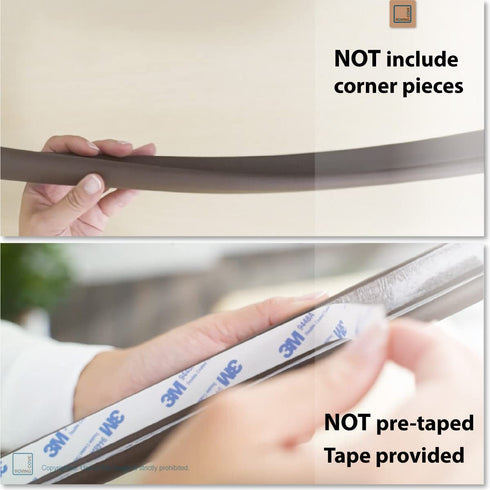 Roving Cove HeftyFit Edge Protector for Baby Proofing, Heavy-Duty Soft Rubber Foam Furniture Edge Bumper Guards
