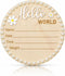 Wonhibo Pearl-Trimmed Newborn Announcement Sign - Baby Hospital Photo Prop Wooden Name
