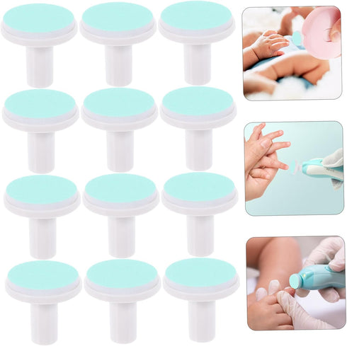 LIFKOME 12pcs Trimmer Nail Grinding Heads Electric Nail Pad File Supplies for Boys and Girls