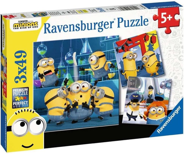 Ravensburger - Funny Minions 3x49 Piece Jigsaw Puzzle Set for Kids - Every Piece is Unique
