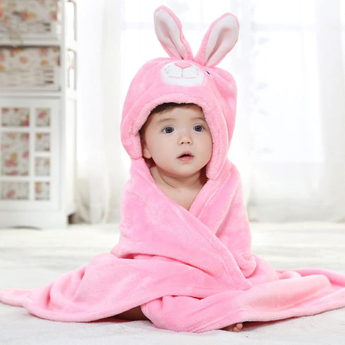 0-4 TONWHAR Years Toddlers' And Kids' Boys Girls Animal Face Hooded Blanket Baby's Bathrobe,Plush After Bath