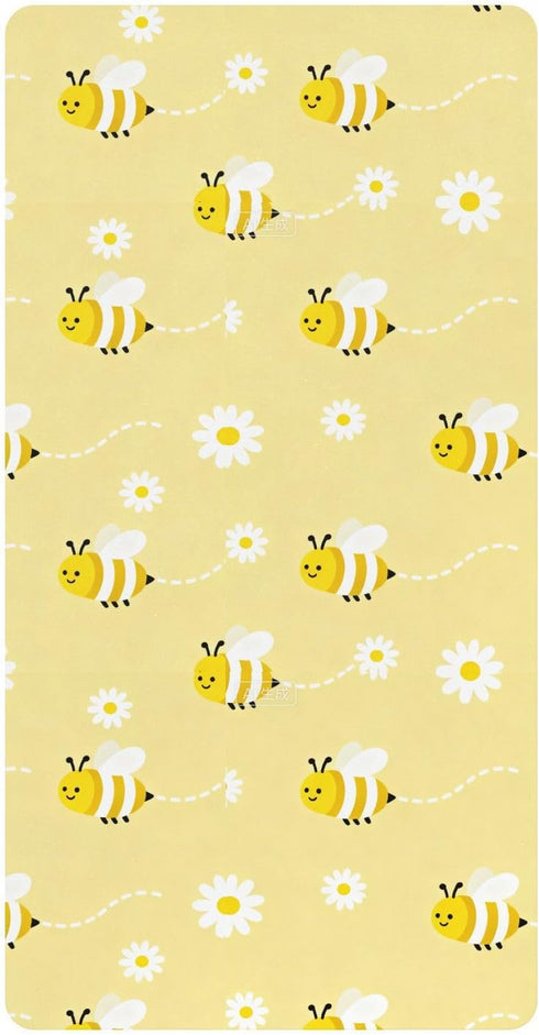 miaozhen Cotton Baby Crib Sheets for Boys Girls Comfy Breathable Bumble Bees Yellow