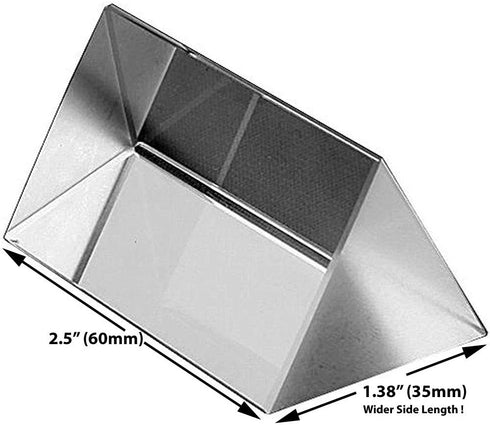 Amlong Crystal 2.5 inch Optical Glass Triangular Prism for Teaching Light Spectrum Physics and Photography