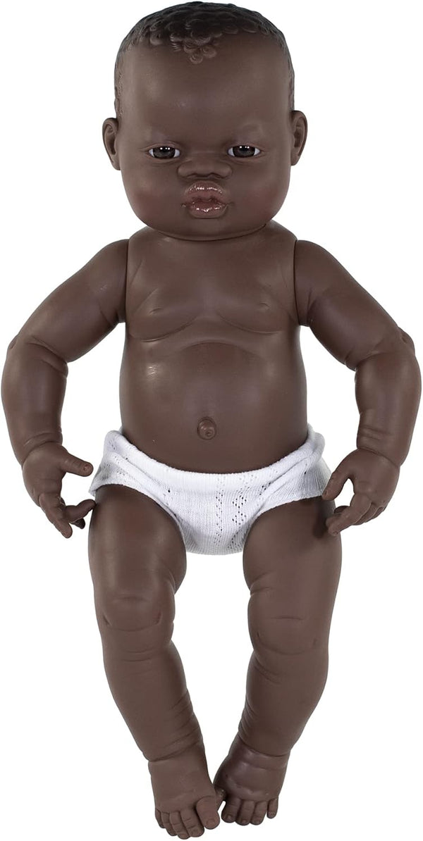 Miniland Educational 15.75'' Anatomically Correct Newborn Baby Doll, African Girl