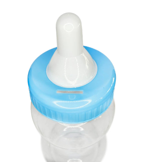 Crafts Central Jumbo Plastic Fillable Baby Shower Milk Bottle, Coin Bank, Favor Decoration (Blue,
