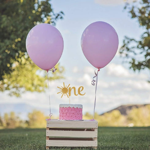Cake Topper for Baby 1st Birthday - Gold Glitter Sunshine ONE Anniversary Shower Topper for Party Cake Decorating