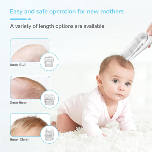 IPX7 Cordless Baby Hair Clippers, Vacuum Hair Clipper for Baby Fine Hair, Baby Hair Clipper Quiet Hair Clipper