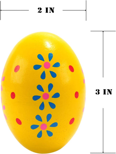 Easter Wooden Egg Shakers Maracas, 9 PCS for Party Favors and Classroom Supplies