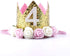 Birthday Crown Hat Princess Sparkle Flower Headband Tiara for 1 2 3 4 5 6 Party Decoration Cake Smash Photo Prop