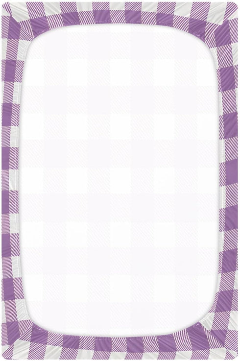 Flradish Cozy 27 39 Purple Gingham Crib Sheets for Boys or Girls,Stretchy Fitted Soft Breathable Crib Sheet