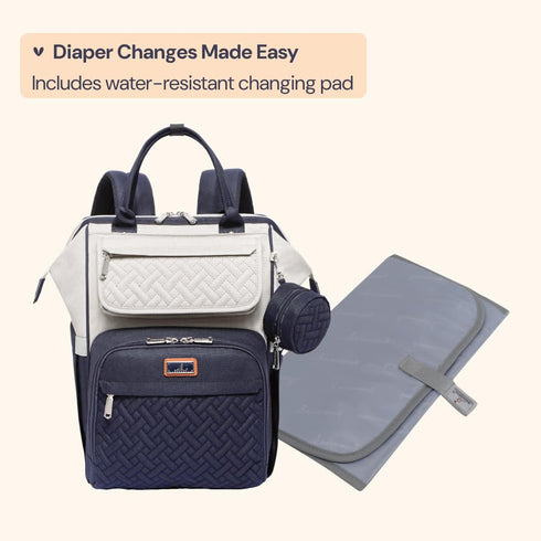 Backpack, Pack BabbleRoo Diaper Bag Multifunction Large Bags with Changing Pad & Stroller Straps Pacifier Case, Unisex