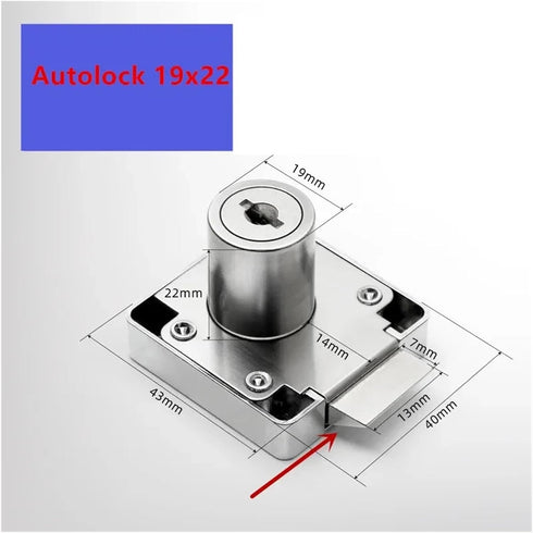 QXCIVR 19x22) Drawer Lock Cabinet Drawer Locks Furniture Hardware Desk Wardrobe Bedside Bookcase Lock(Autolock