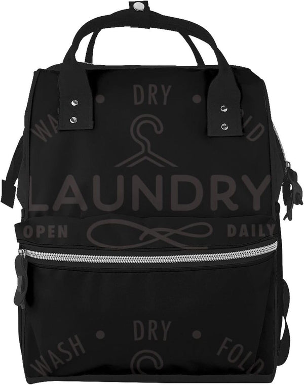 Mosytuky Diaper Bag Backpack For Women, Laundry Wash Dry And Fold Sign,Open Daily