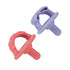 Nuby 3-D Sili Soother Pacifiers, 2 Pack with Soft Handle and Two Safety Air Holes, 0+ Months, Purple Bow and Pink