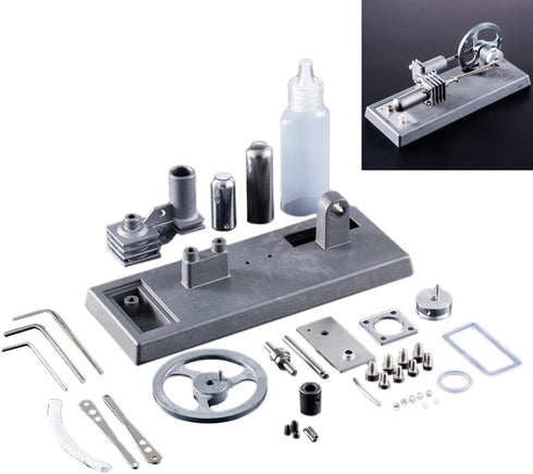 Hot Air Stirling Engine Assembly Kit - Electricity Power Generator LED Lights Kit for Engineers and Adults