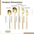 Calolin Set, Set, Set Gold Silverware Stainless Steel Flatware Include Knife, Fork and Spoons, Luxury Polished Gold