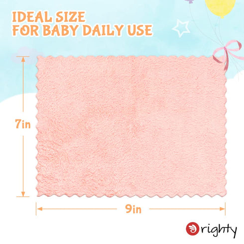 50-Pack, 7x9 Inch Orighty Baby Washcloths Microfiber Coral Fleece Baby Face Towels, Soft and Absorbent Wash Cloths