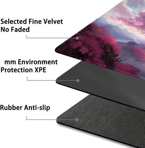 Premium Stitched MTG Playmat with Zones and Non-Slip Rubber Backing - TCG Play Mat for MTG and Card Games