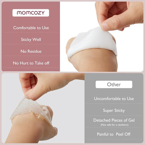 Momcozy 12 Hydrogel Nursing Pads, Nipple Pads with Lanolin Supports Instant Cooling Relief from Breastfeeding