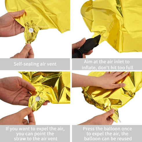 TONIFUL 40 Inch Large Gold Letter S Balloons, Helium-Filled Mylar Big Balloons for Birthday & Anniversary Celebrations