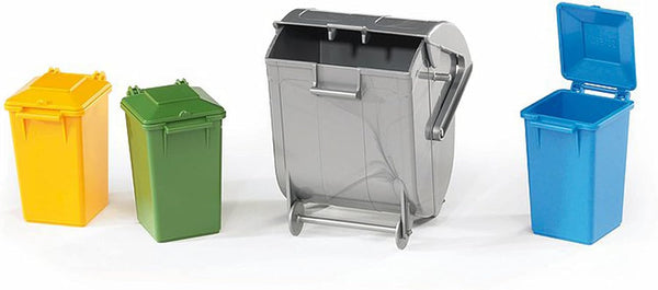 Bruder Accessories Garbage Can Set, 3 Small/1 Large, 02607