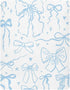 KICPOAY 52 28 Cartoon Doodle Blue Bows Fitted Crib Sheets Stretchy Portable Playard Sheets for Baby Toddler, Breathable