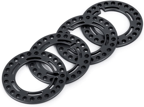 RCLIONS 4pcs Aluminum 1.9inch RC Beadlock Wheel Rim Replacement Ring for 1/10 RC Crawler Car Wheels/Rims, Black