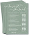 Bridal Shower Games Cards, Who Knows The Bride Best, 25 Guests Engagement Party Wedding Games, Minimalist Green