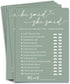 Bridal Shower Games Cards, Who Knows The Bride Best, 25 Guests Engagement Party Wedding Games, Minimalist Green