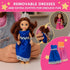 TOMLEON Playset 6 Set 3+ Princess Dolls Mini Princess Dolls with Colorful Gowns, Crowns & Jewelry Fantasy Role Play